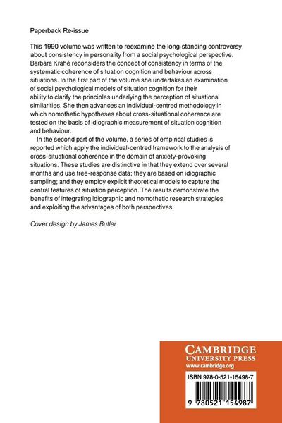 Produktbild: Situation Cognition and Coherence in Personality