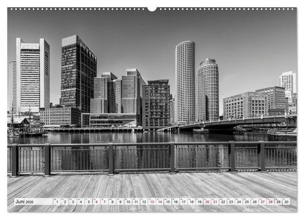 Produktbild: BOSTON Monochrome Stadtansichten (hochwertiger Premium Wandkalender 2026 DIN A2 quer), Kunstdruck in Hochglanz