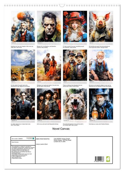 Produktbild: Novel Canvas (Wall Calendar 2026 DIN A2 portrait), CALVENDO 12 Month Wall Calendar