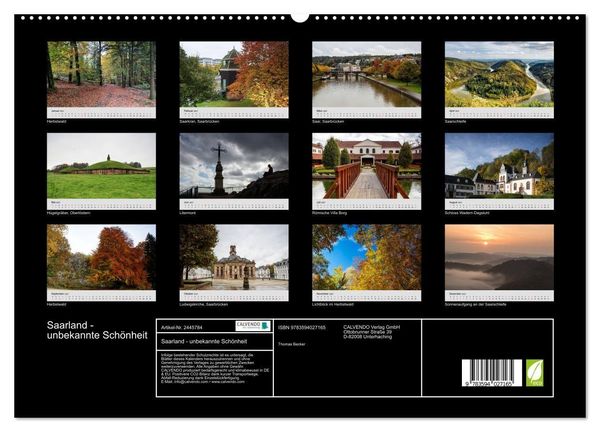Produktbild: Saarland - unbekannte Sch&ouml;nheit (hochwertiger Premium Wandkalender 2027 DIN A2 quer), Kunstdruck in Hochglanz