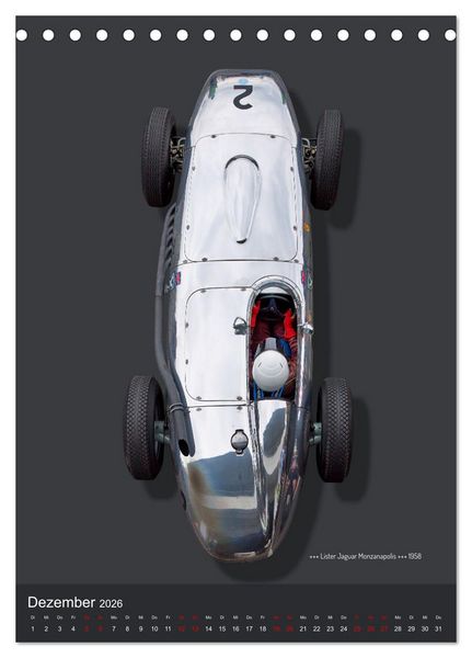 Produktbild: Legenden des Rennsports, Historic Grand Prix Cars 1925-1960 (Tischkalender 2026 DIN A5 hoch), CALVENDO Monatskalender