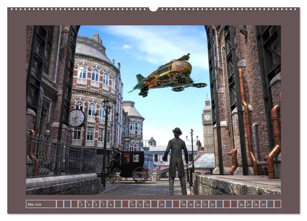 Produktbild: Steampunk Luftschiffe (hochwertiger Premium Wandkalender 2026 DIN A2 quer), Kunstdruck in Hochglanz