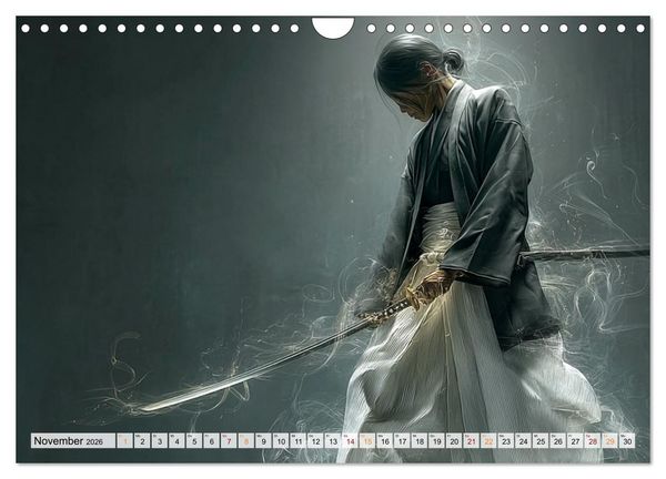 Produktbild: Die Seele des Schwertes &ndash; Samurai im Bild (Wandkalender 2026 DIN A4 quer), CALVENDO Monatskalender