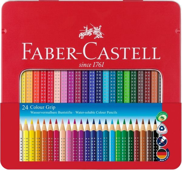 Faber-Castell Buntstifte Colour Grip 24er Set Metalletui