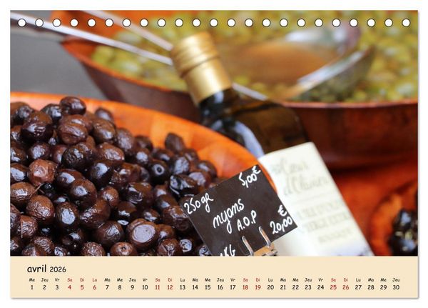 Produktbild: Aux march&eacute;s en France (Calendrier de bureau 2026 DIN A5 vertical), CALVENDO calendrier mensuel