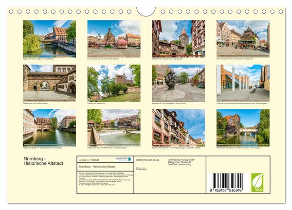Produktbild: N&uuml;rnberg - Historische Altstadt (Wandkalender 2026 DIN A4 quer), CALVENDO Monatskalender