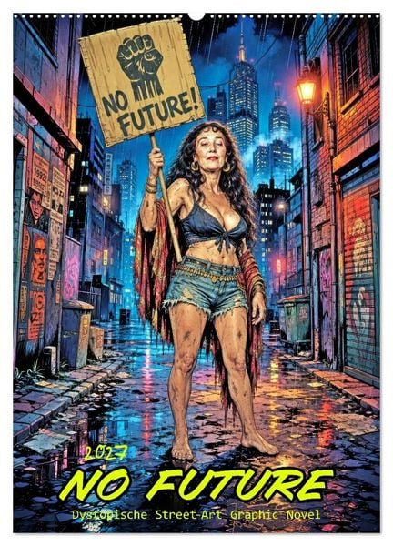 Produktbild: No Future: Dystopische Street-Art Graphic Novel (Wandkalender 2027 DIN A2 hoch), CALVENDO Monatskalender