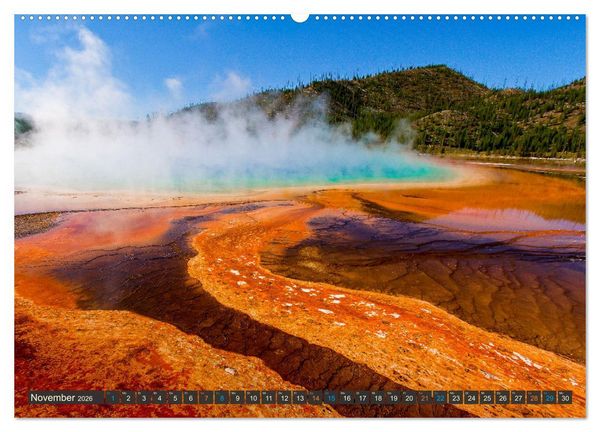 Produktbild: Farbenwunder Yellowstone (hochwertiger Premium Wandkalender 2026 DIN A2 quer), Kunstdruck in Hochglanz