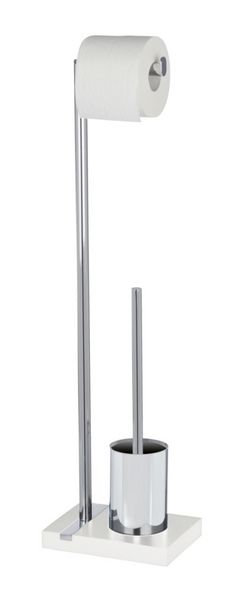 Produktbild: Stand WC-Garnitur Mod. Noble White, mit Chrom-Applikation