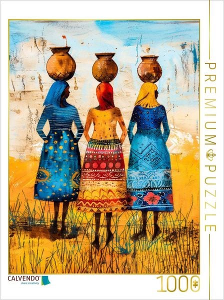 CALVENDO Puzzle Drei afrikanische Frau auf dem Heimweg | 1000 Teile Lege-Größe 64x48cm Foto-Puzzle für glückliche Stunden