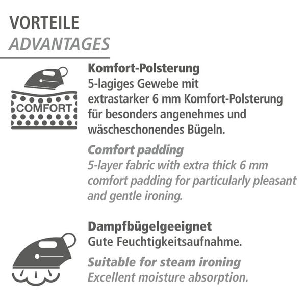 Produktbild: B&uuml;geltischbezug Air Comfort mit Blitzb&uuml;glerzone XL/Universal, f&uuml;r schnelles B&uuml;geln