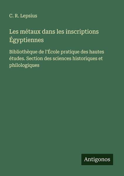 Produktbild: Les m&eacute;taux dans les inscriptions &Eacute;gyptiennes