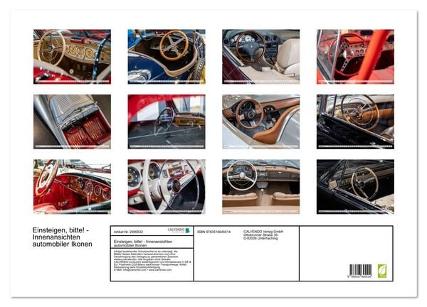 Produktbild: Einsteigen, bitte! - Innenansichten automobiler Ikonen (Wandkalender 2026 DIN A2 quer), CALVENDO Monatskalender