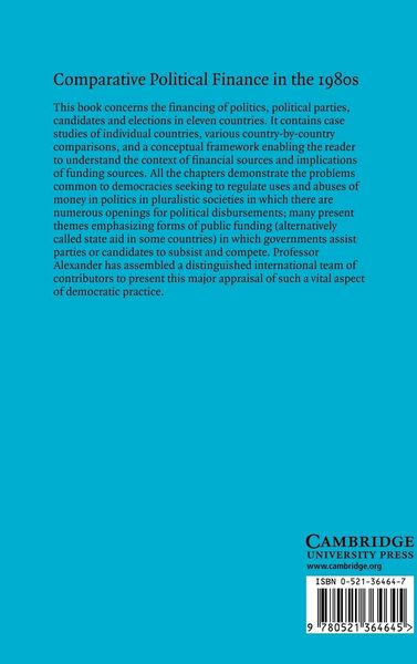 Produktbild: Comparative Political Finance in the 1980s