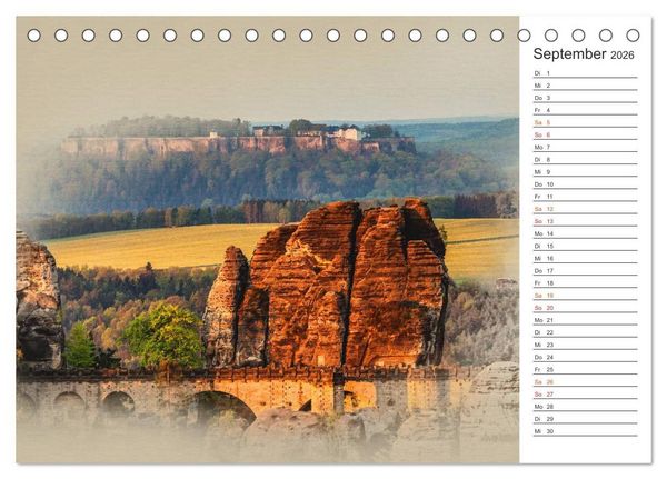 Produktbild: Traumhafte S&auml;chsische Schweiz (Tischkalender 2026 DIN A5 quer), CALVENDO Monatskalender