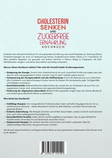 Produktbild: Cholesterin Senken und Zuckerfreie Ern&auml;hrung Kochbuch