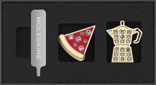 Moleskine Country Pins Italien (2er-Set), Pizza + Mokka, von , Moleskine, 8056999277864