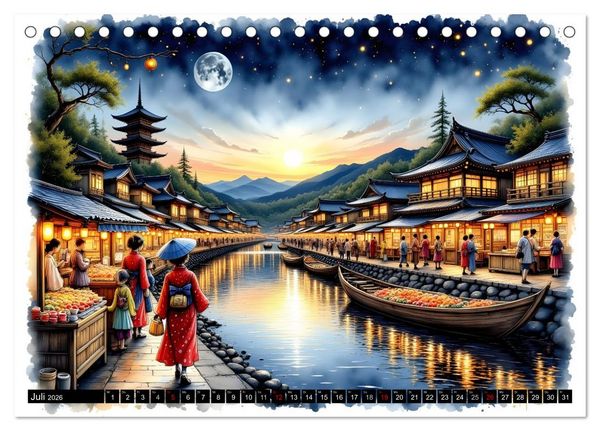 Produktbild: Japans Seele im Jahreslauf (Tischkalender 2026 DIN A5 quer), CALVENDO Monatskalender
