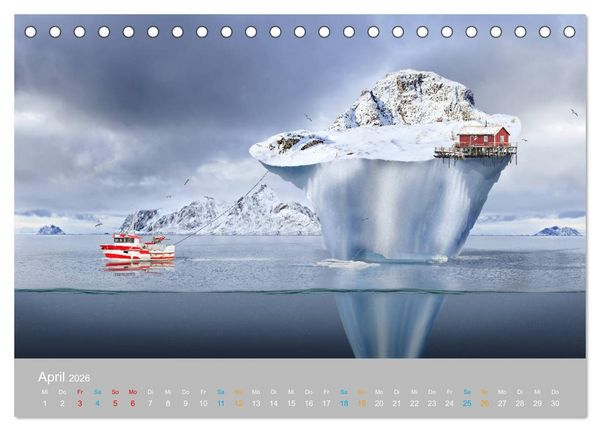 Produktbild: Fantastisch und surreal - Landschaften (Tischkalender 2026 DIN A5 quer), CALVENDO Monatskalender
