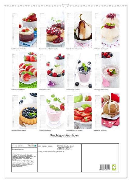 Produktbild: Fruchtiges Vergn&uuml;gen (Wandkalender 2027 DIN A2 hoch), CALVENDO Monatskalender