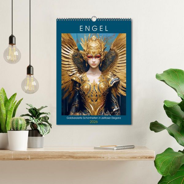 Produktbild: Engel. Goldverzierte Sch&ouml;nheiten in zeitloser Eleganz (Wandkalender 2026 DIN A3 hoch), CALVENDO Monatskalender