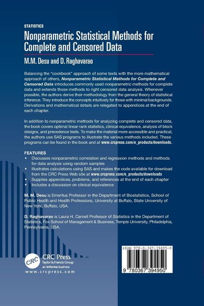 Produktbild: Nonparametric Statistical Methods For Complete and Censored Data
