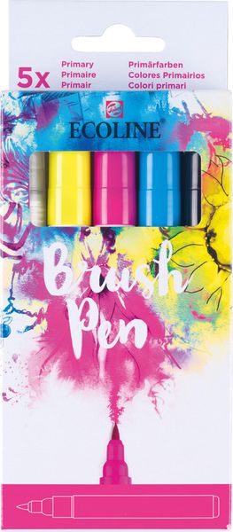 Produktbild: TALENS ECOLINE&reg; Brush Pen, 4 Farben, 1 Blender Primary Kartonetui