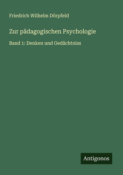 Produktbild: Zur p&auml;dagogischen Psychologie