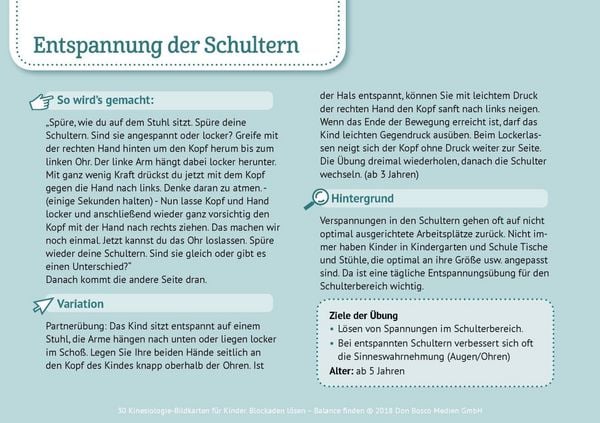 Produktbild: 30 Kinesiologie-Bildkarten f&uuml;r Kinder