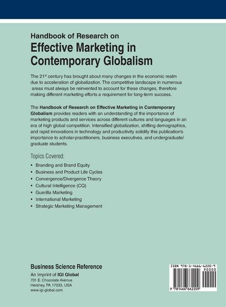 Produktbild: Handbook of Research on Effective Marketing in Contemporary Globalism
