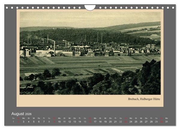 Produktbild: Saarland - vunn domols (frieher), Industrieanlagen (Wandkalender 2026 DIN A4 quer), CALVENDO Monatskalender