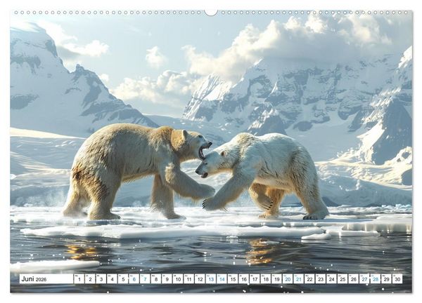 Produktbild: Wei&szlig;e W&auml;chter des Nordens: Ein Jahr im Reich der Eisb&auml;ren (Wandkalender 2026 DIN A2 quer), CALVENDO Monatskalender