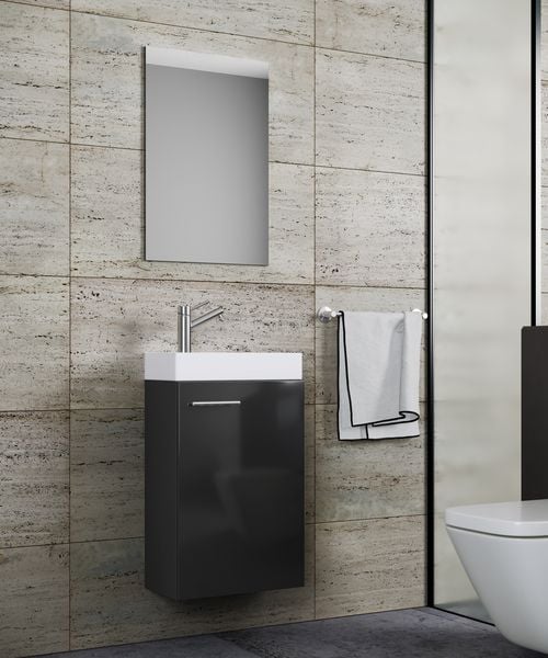Produktbild: 3-tlg G&auml;ste WC Waschplatz Waschtisch Slito Spiegel