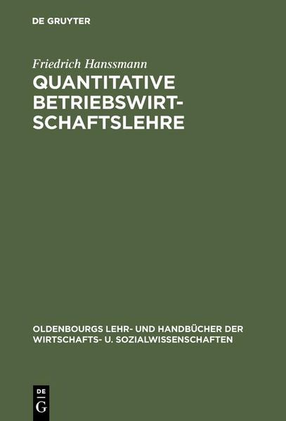 Produktbild: Quantitative Betriebswirtschaftslehre
