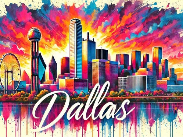 Produktbild: CALVENDO Puzzle Dallas - Lebendige Tucheansicht | 1000 Teile Lege-Gr&ouml;&szlig;e 64x48cm Foto-Puzzle f&uuml;r gl&uuml;ckliche Stunden