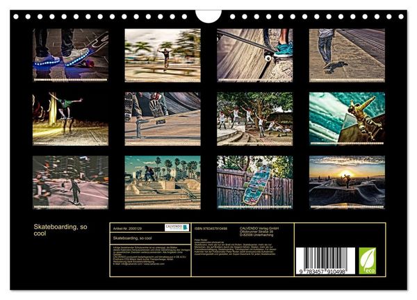 Produktbild: Skateboarding, so cool (Wandkalender 2026 DIN A4 quer), CALVENDO Monatskalender