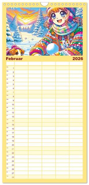 Produktbild: Familienplaner 2026 - Manga Momente - Mit KI entfachte Manga Magie mit 5 Spalten (Wandkalender, 21 x 45 cm) CALVENDO