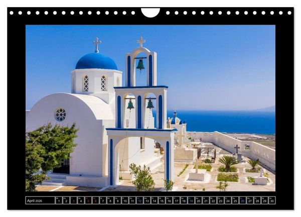 Produktbild: Kalimera Thira - Santorini, die sch&ouml;nste der Kykladen stellt sich vor (Wandkalender 2026 DIN A4 quer), CALVENDO Monatskalender