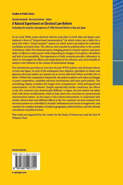 Produktbild: A Natural Experiment on Electoral Law Reform
