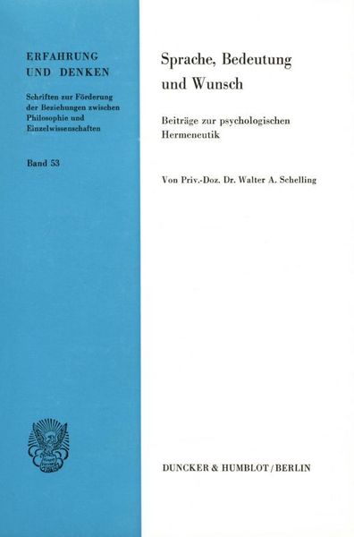 Produktbild: Sprache, Bedeutung und Wunsch.