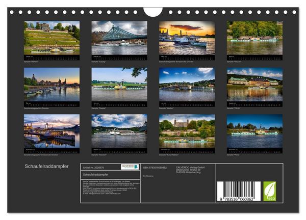 Produktbild: Schaufelraddampfer (Wandkalender 2026 DIN A4 quer), CALVENDO Monatskalender