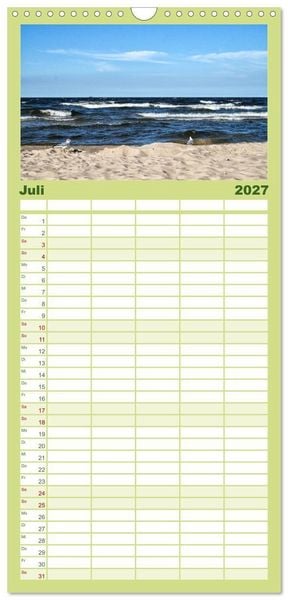 Produktbild: Familienplaner 2027 - Das idyllische Usedom mit 5 Spalten (Wandkalender, 21 x 45 cm) CALVENDO