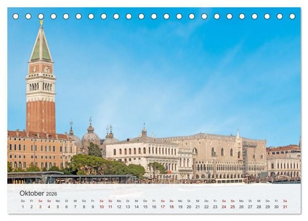 Produktbild: Venedig - Romantische Stadt am Canal Grande (Tischkalender 2026 DIN A5 quer), CALVENDO Monatskalender