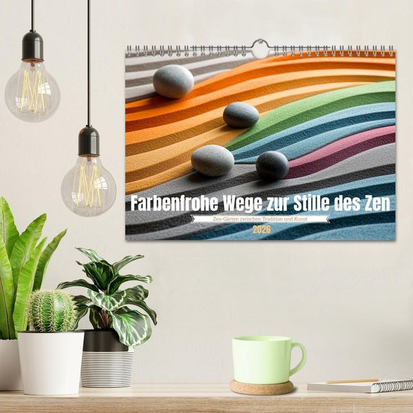 Produktbild: Farbenfrohe Wege zur Stille des Zen (Wandkalender 2026 DIN A4 quer), CALVENDO Monatskalender