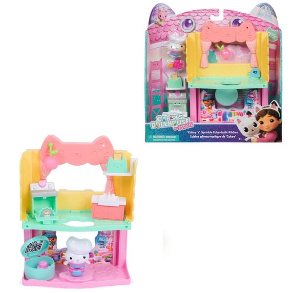 Produktbild: DREAMWORKS GABBY'S DOLLHOUSE: DER FILM - Portal Raum "Cakeys zuckers&uuml;&szlig;e Sprinklek&uuml;che" mit Spielfigur & Zubeh&ouml;r