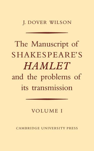 Produktbild: The Manuscript of Shakespeare's Hamlet and the Problems of its Transmission