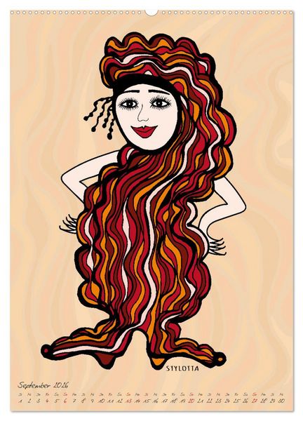 Produktbild: Die HAIRSTYLAS Trendfrisuren (hochwertiger Premium Wandkalender 2026 DIN A2 hoch), Kunstdruck in Hochglanz