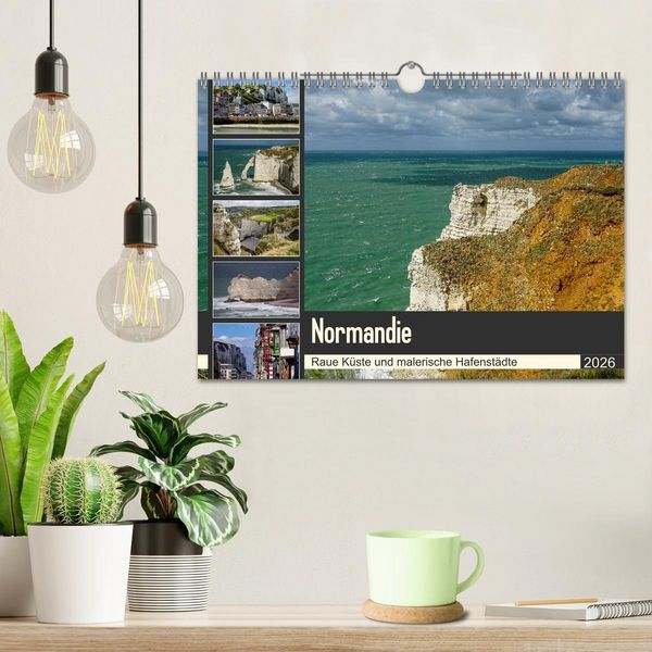 Produktbild: Normandie - Raue K&uuml;ste und malerische Hafenst&auml;dte (Wandkalender 2026 DIN A4 quer), CALVENDO Monatskalender