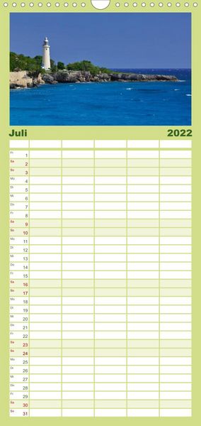 Produktbild: Familienplaner JAMAIKA Reggae, Rastafari und Natur. (Wandkalender 2022 , 21 cm x 45 cm, hoch)