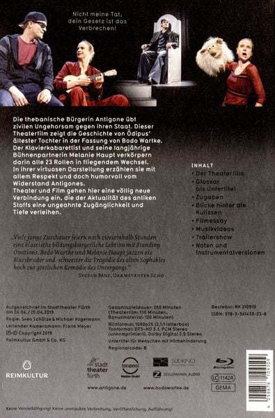 Produktbild: Antigone - Bodo Wartke und Melanie Haupt Live im Staddtheater F&uuml;rth